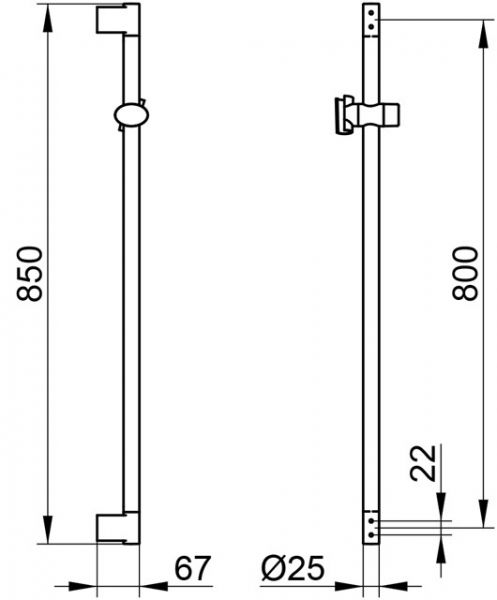 Keuco Plan Brausestange, chrom