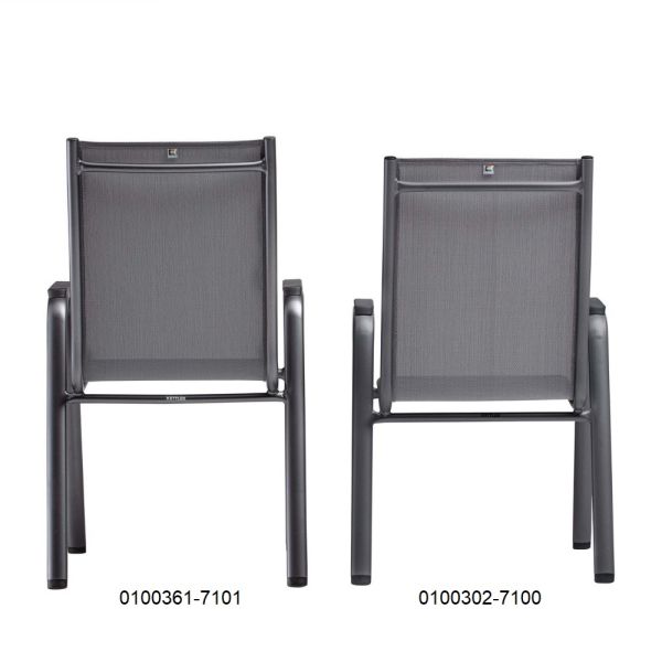 KETTLER CIRRUS Silver-Line Stapelsessel, silber/ anthrazit-grau