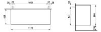 Vorschau: Laufen The New Classic Schubladenelement 118cm, 2 Schubladen, ohne Ausschnitt, zu H81685 2, techn. Zeichnung