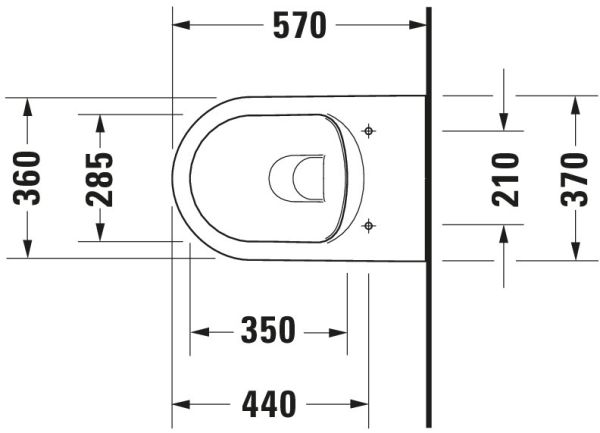 Duravit ME by Starck Wand-WC 57x36cm rimless weiß 2529090000