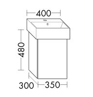 Burgbad Sys30 Waschtischunterschrank 35cm zu Catalano Premium 40VPN, Grifflos mit Tip-On-Technik WVEW035LF0945K0095G0126