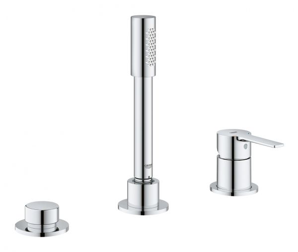 Grohe Lineare 3-Loch Einhand-Wannenkombination, chrom