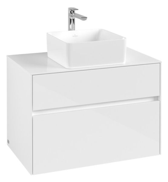 Villeroy&Boch Collaro Waschtischunterschrank passend zu Aufsatzwaschtisch, 80cm weiß, C03700DH
