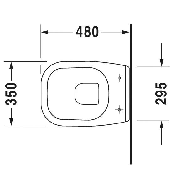 Duravit D-Code Wand-WC 48x35cm, eckig, weiß