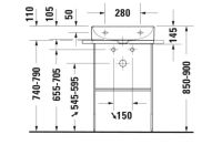 Vorschau: Duravit Metallkonsole BodenstehendWandmontage, chrom poliert passend zu Waschtisch 235350 0031151000