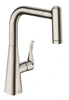 Hansgrohe Metris M71 Einhebel-Küchenmischer 220 mit Ausziehbrause, edelstahl finish