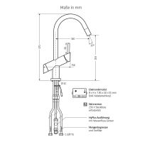 Vorschau: WimTec VIVA K4 HyPlus Küchenarmatur Niederdruck, Freispül-Automatik Netzbetrieb, chrom
