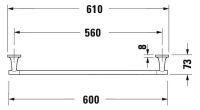 Vorschau: Duravit Starck T Badetuchhalter wandhängend, 60cm, chrom 0099421000