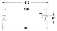 Vorschau: Duravit Starck T Badetuchhalter 60cm, zum Schrauben/Kleben, edelstahl gebürstet