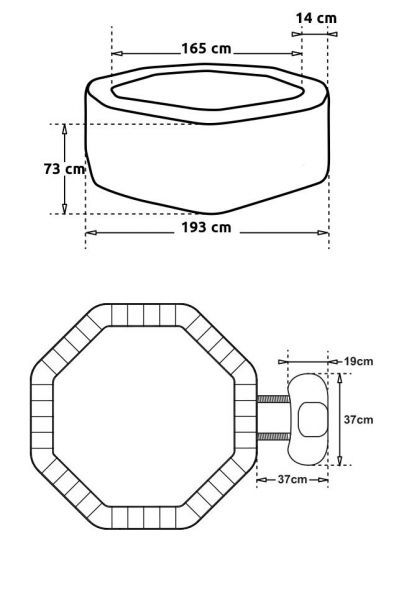 NetSpa Octopus Schaumstoff Whirlpool für 4-6 Personen, achteckig