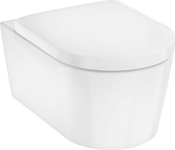 Hansgrohe EluPura S Wand-WC Set spülrandlos mit WC-Sitz, mit SoftClose, SmartClean, weiß