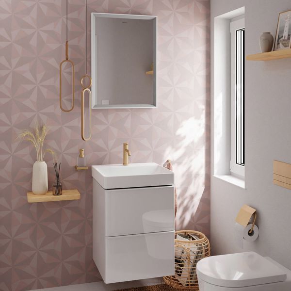hansgrohe Xelu Q Handwaschbecken 50x48cm mit Hahnloch, SmartClean, weiß