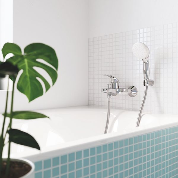 Grohe Essence Rechteck-Badewanne 180x80cm aus Stahl, weiß