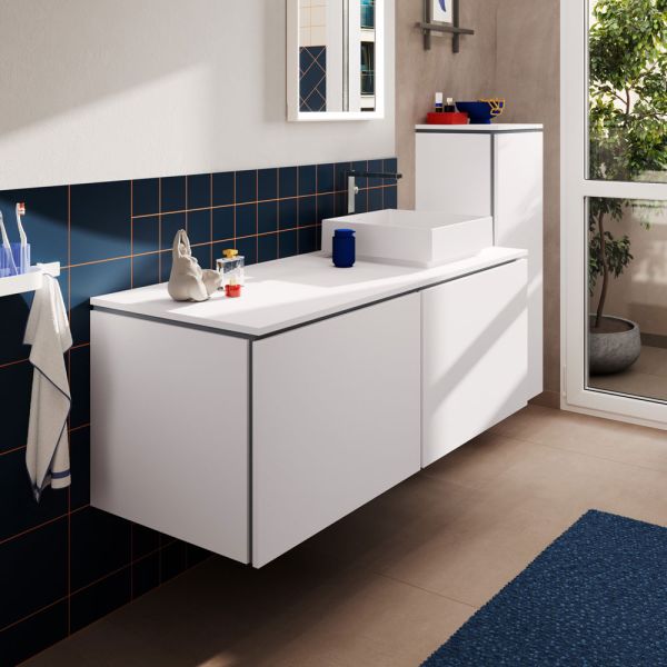 hansgrohe Xilesa E Konsole 137,5x55cm für Aufsatzwaschtisch rechts ohne Hahnloch