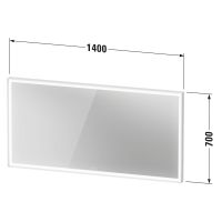 Vorschau: Duravit L-Cube LED-Spiegel 140x70cm mit Spiegelheizung, weiß matt
