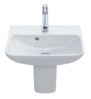 Vorschau: Duravit ME by Starck Handwaschbecken 45x32cm, mit Hahnloch und Überlauf, WonderGliss, weiß 07194500001