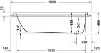 Vorschau: Duravit Balcoon Einbaubadewanne 180x80cm, weiß matt