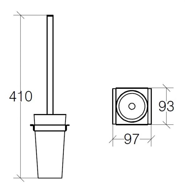 lineabeta SKUARA Toilettenbürstengarnitur verwendbar mit Halter 10cm, edelstahl poliert