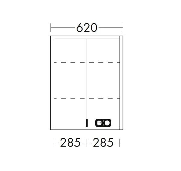 Burgbad rl20 Spiegelschrank 62x80cm mit Lichtrahmen, Wandeinbau