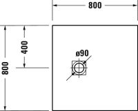 Vorschau: Duravit Sustano Duschwanne 80x80cm, quadratisch, schneidbar