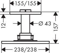 Vorschau: Axor ShowerSolutions Kopfbrause 250/250 2jet mit Deckenanschluss