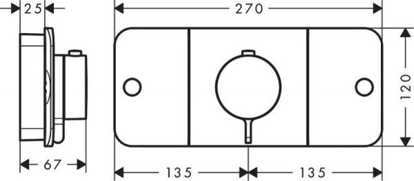 Axor One Thermostatmodul Unterputz, für 2 Verbraucher