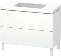 Vorschau: Duravit L-Cube c-bonded Set bodenstehend 100x48cm, Vero Air Waschtisch, 2 Schubladen, ohne Hahnloch, weiß, LC6938N1818