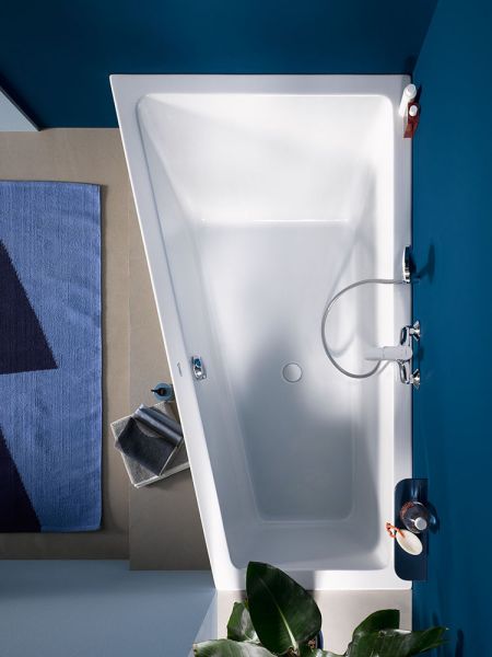 Duravit No.1 Trapez-Badewanne 170x100cm, Rückenschräge links, weiß