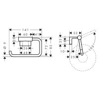 Vorschau: hansgrohe AddStoris S Papierrollenhalter ohne Deckel, brushed black chrome