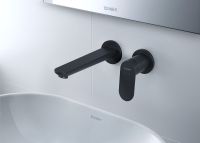 Duravit Wave Einhebel-Waschtischarmatur Unterputz für Wandmontage, schwarz matt WA1070004046