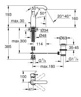 Vorschau: Grohe Essence Waschtischbatterie M-Size mit Ablaufgarnitur, schwenkbar