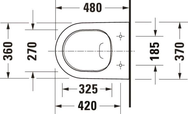 Duravit D-Neo Wand-WC 48x37cm, rimless, weiß