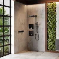 Vorschau: Hansgrohe RainDrain Match Plus Fertigset Duschrinne 120cm, höhenverstell. Rahmen, schwarz matt