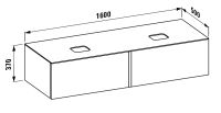 Vorschau: Laufen IL BAGNO ALESSI ONE Schubladenelement 1600, Ausschnitt Mitte, technische Zeichnung