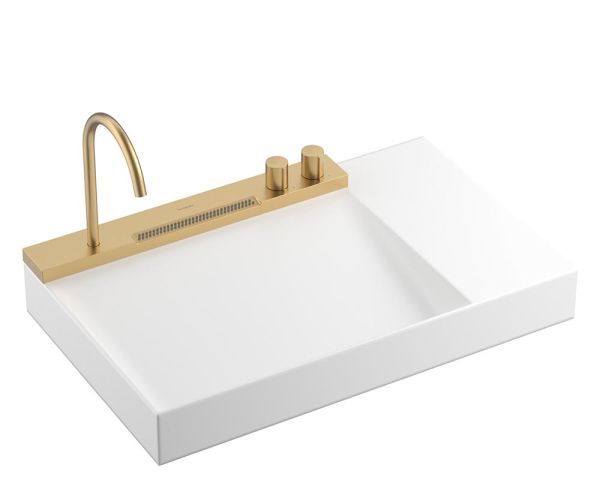 hansgrohe Avalegra AquaUnit Waschbecken 78x48cm mit Ablage, Armatur in brushed bronze 22473140