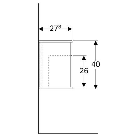 Geberit iCon xs Seitenelement mit Plexiglasbox in schwarz, 37x40x27,3cm