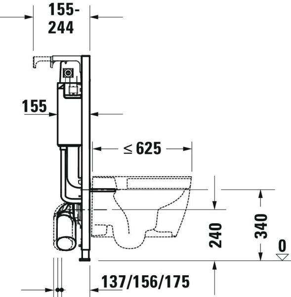 Duravit DuraSystem Installationselement Trockenbau für WC Standard, 50x99cm