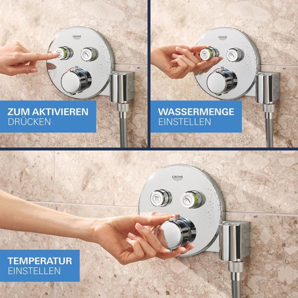 Grohe Precision SmartControl Duschsystem, rund, Vitalio Rain Mono 310 Kopfbrause, chrom