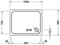 Vorschau: Duravit D-Code Duschwanne rechteckig 80x100cm, Sanitäracryl, weiß