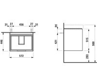 Vorschau: Laufen Juna Waschtischunterbau 57cm für Waschtisch Pro S H810963 & Pro X H810863