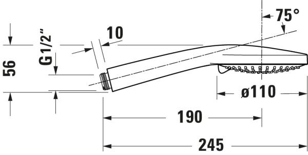 Duravit Handbrause 11cm, 3 Strahlarten, schwarz matt