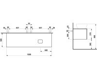 Vorschau: Laufen IL BAGNO ALESSI One Schubladenelement 1600, Ausschnitt rechts, zu Waschtisch H818975/6/7/8