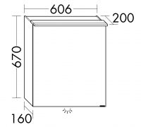 Vorschau: Burgbad Fiumo Spiegelschrank mit horizontaler LED-Beleuchtung, 1 Spiegeltür 60,6x67cm