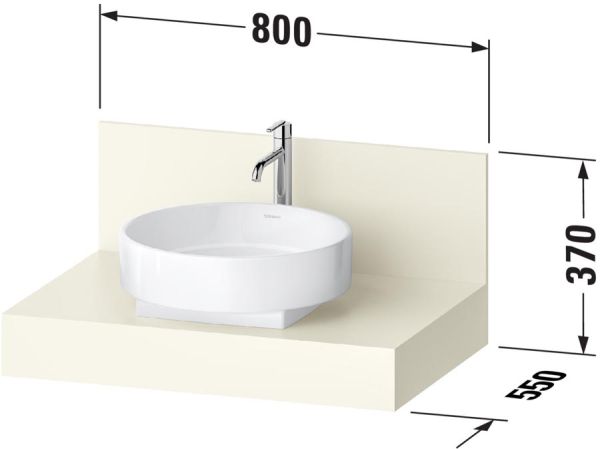 Duravit Balcoon Set Aufsatzbecken mit Unterschrank 80cm, sandbeige matt