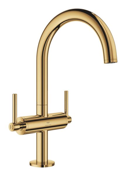 Grohe Atrio 2-Griff-Waschtischarmatur L-Size, Push-Open, wassersparend, cool sunrise 21145GL0 