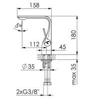 Vorschau: Steinberg Serie 230 Waschtischarmatur ohne Ablaufgarnitur, Ausladung 11cm, chrom