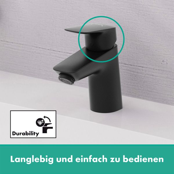 Hansgrohe Logis Waschtischarmatur 70 CoolStart ohne Ablaufgarnitur, schwarz matt