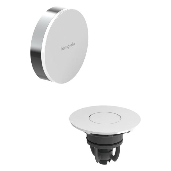 hansgrohe Flexaplus Fertigset Ablauf- und Überlaufgarnitur, chrom/weiß hochglanz 58187000