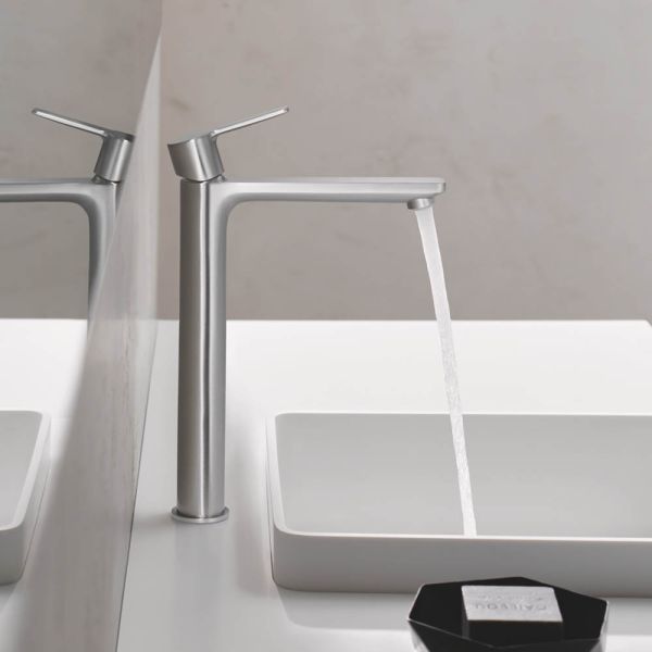 Grohe Lineare Einhand-Waschtischbatterie, XL-Size, glatter Körper, supersteel 23405DC1