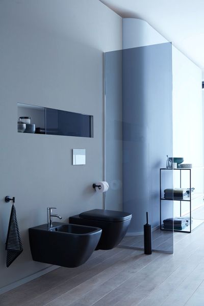 Duravit Starck T Toilettenbürstengarnitur, bodenstehend, schwarz matt 0099454600